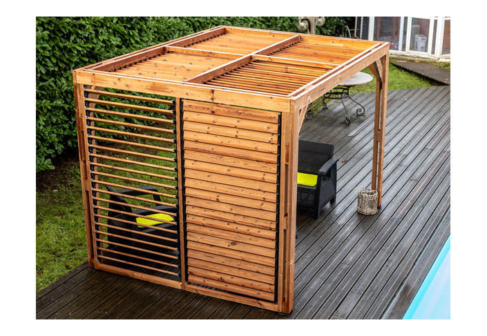 Pergola Bois Traité + Brise Vue - 7.32m2