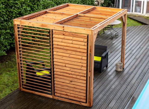 Pergola Bois Traité + Brise Vue - 7.32m2