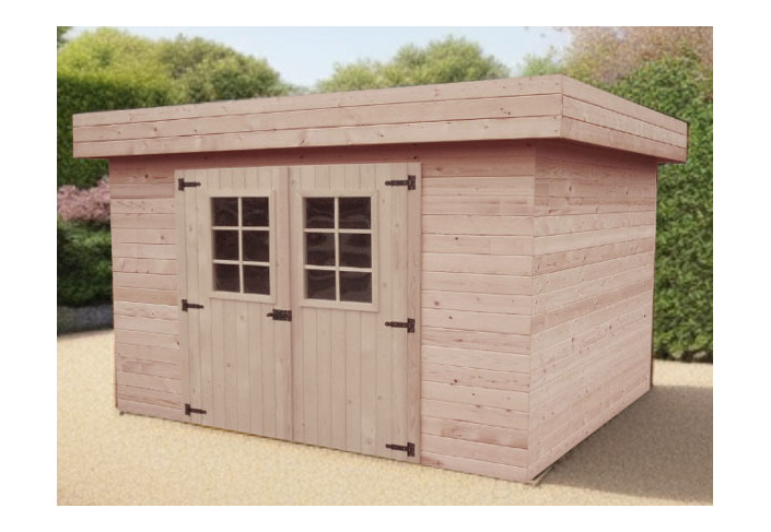 abri jardin bois toit bac acier 28 mm