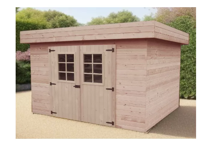 abri jardin bois toit bac acier 28 mm