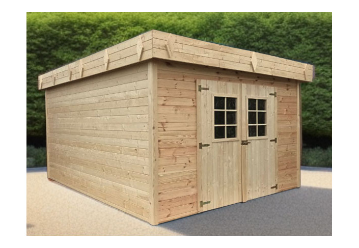 abri jardin bois 28 mm toiture bac acier