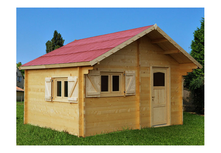 Abri jardin bois brut 60 mm - 17 m²