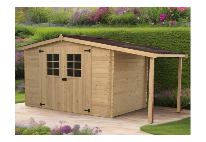 abri de jardin bois 28 mm bûcher