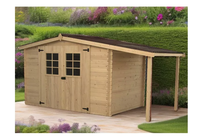 abri de jardin bois 28 mm bûcher