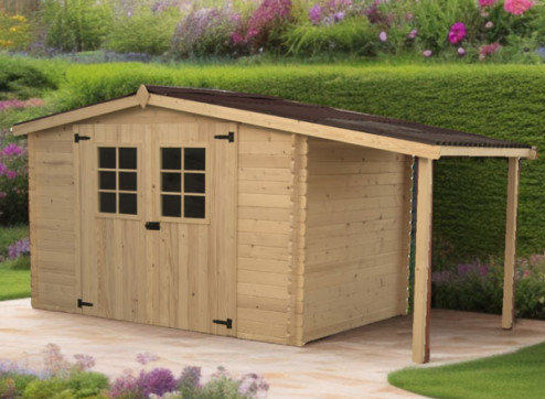abri de jardin bois 28 mm bûcher