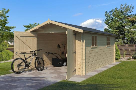 Garage Bois Madriers 28 mm 3.20 x 5.05 M
