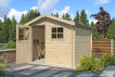 Abri jardin bois 2 pans + bac acier - 9.80m2