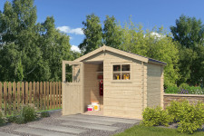 Chalet bois 28 mm d'épaisseur, toit acier - 6m2