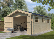 Garage bois madriers 44 mm - 24M2