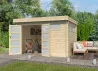 Abri Jardin Moderne Madriers Bois 44mm - Toit plat bac acier -9m2