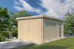 Garage bois madrier 28 MM et toit plat avec bac acier
