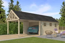 GARAGE BOIS AVEC EXTENSION 30M2