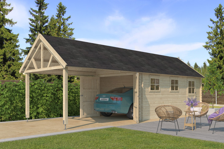 GARAGE BOIS AVEC EXTENSION 30M2