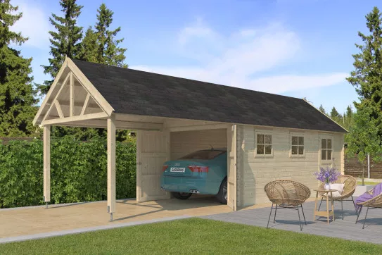 GARAGE BOIS AVEC EXTENSION 30M2
