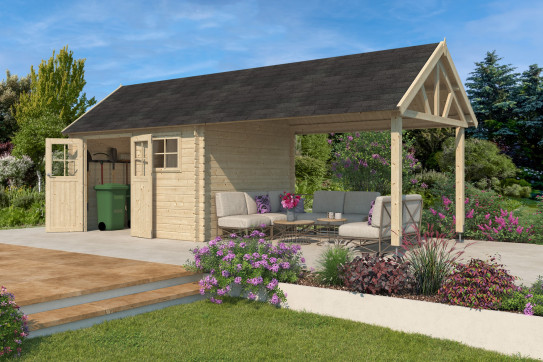 Chalet avec auvent 22m2