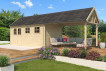 Abri jardin bois avec auvent 22m2