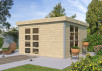 Abri Jardin Bois Brut 28mm Toiture Plate Acier 15 m2