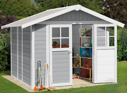 Abri de jardin PVC Grosffilex Gris Clair et Blanc