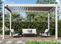 PERGOLA BIOCLIMATIQUE ALU GRIS CLAIR 12M2 - STORE 4M
