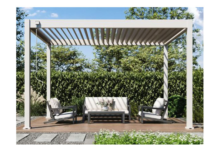 PERGOLA BIOCLIMATIQUE ALU GRIS CLAIR 12M2 - STORE 4M