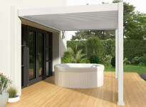 Pergola Bioclimatique Adossée Aluminium Blanc 12M2