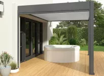 PERGOLA BIOCLIMATIQUE BICOLORE 12M2 ADOSSÉE