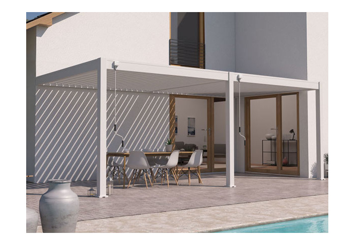 PERGOLA BIOCLIMATIQUE ALU 18M2 ADOSSÉE