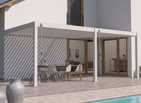 PERGOLA BIOCLIMATIQUE ALU 18M2 ADOSSÉE