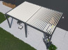 PERGOLA BIOCLIMATIQUE ALU GRIS - LAMES BLANCHES 24M2