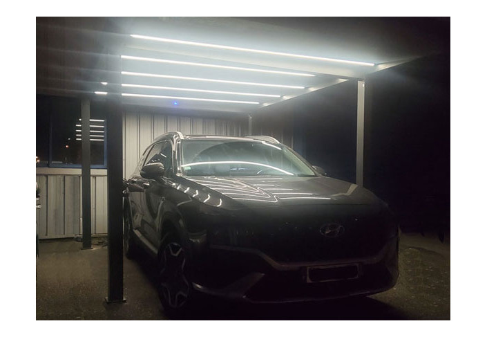 CARPORT ALU MONOPENTE + LED SOLAIRE
