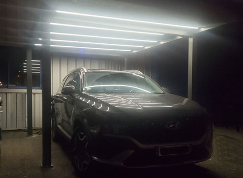 CARPORT ALU MONOPENTE + LED SOLAIRE