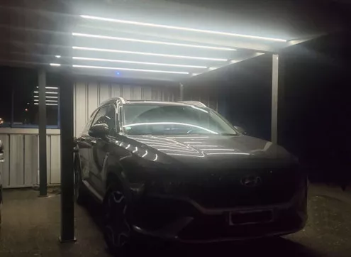 CARPORT ALU MONOPENTE + LED SOLAIRE