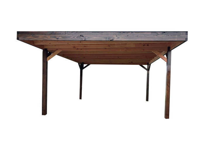 CARPORT DOUBLE, TOIT PLAT, BOIS DOUGLAS