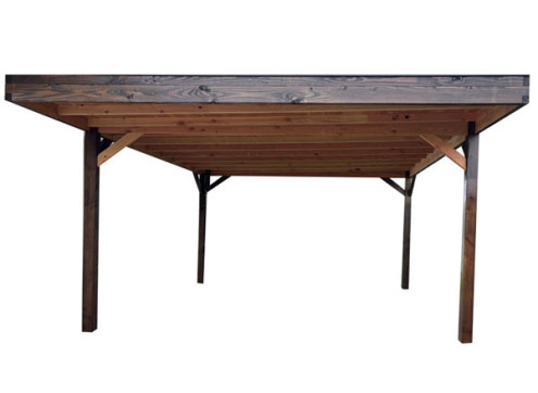 CARPORT DOUBLE, TOIT PLAT, BOIS DOUGLAS