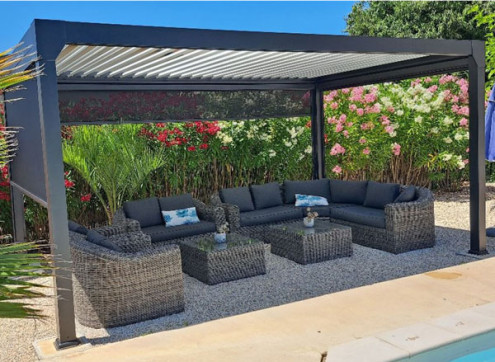 PERGOLA BIOCLIMATIQUE LAMES MOTORISÉES 3 X 5 M