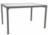 PERGOLA BIOCLIMATIQUE GRIS LAMES BLANCHES MOTORISÉES 3x5 M