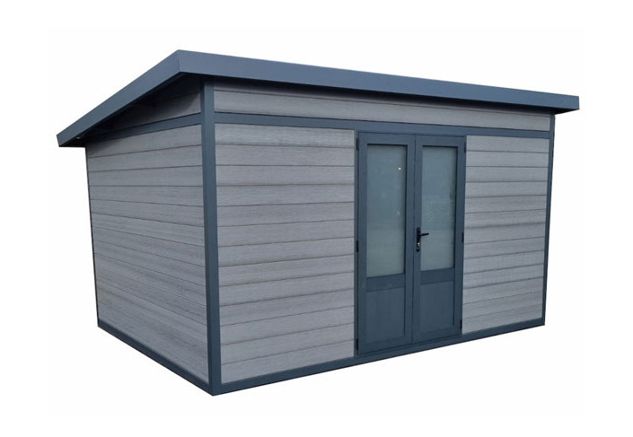ABRI JARDIN COMPOSITE + BAC ACIER 15M2