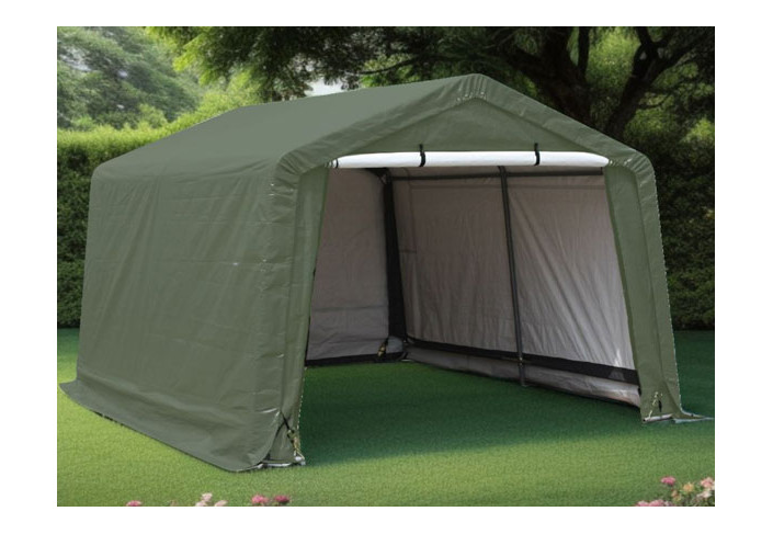 ABRI JARDIN TOILE RENFORCEE TOIT 2 PENTES - 9.30M2