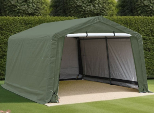 ABRI JARDIN TOILE RENFORCEE TOIT 2 PENTES - 9.30M2
