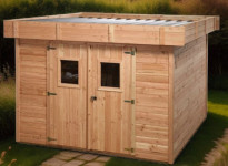 ABRI JARDIN BOIS DOUGLAS 9M2 - BAC ACIER
