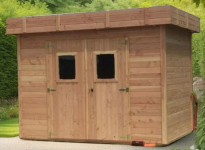 ABRI JARDIN BOIS DOUGLAS 7M2 - BAC ACIER