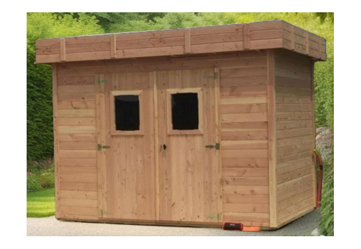 ABRI JARDIN BOIS DOUGLAS 7M2 - BAC ACIER