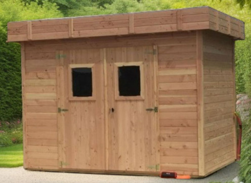 ABRI JARDIN BOIS DOUGLAS 7M2 - BAC ACIER