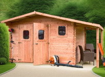 Abri Jardin Bois Douglas avec Appentis 16M2