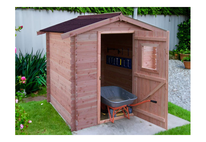 ABRI JARDIN BOIS DOUGLAS - BAC ACIER 4M2
