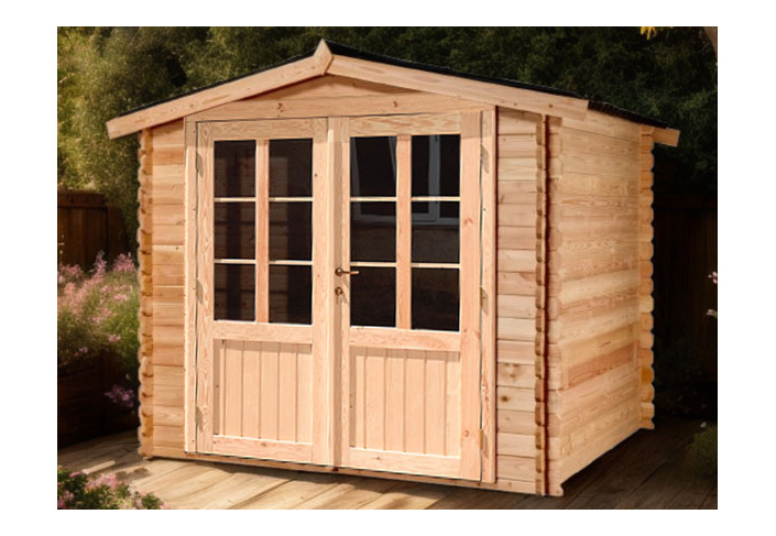 ABRI JARDIN BOIS DOUGLAS - BAC ACIER 5M2