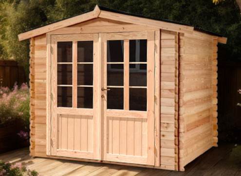 ABRI JARDIN BOIS DOUGLAS - BAC ACIER 5M2