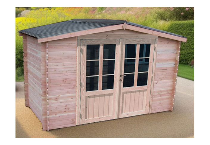 ABRI JARDIN BOIS DOUGLAS BAC ACIER - 9M2