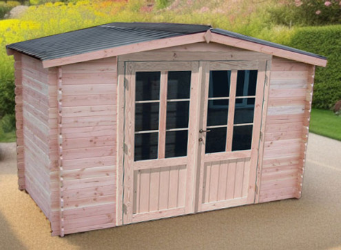 ABRI JARDIN BOIS DOUGLAS BAC ACIER - 9M2