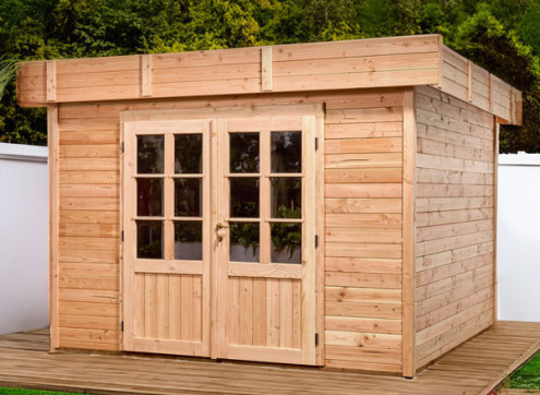 ABRI JARDIN BOIS DOUGLAS BAC ACIER - 6M2